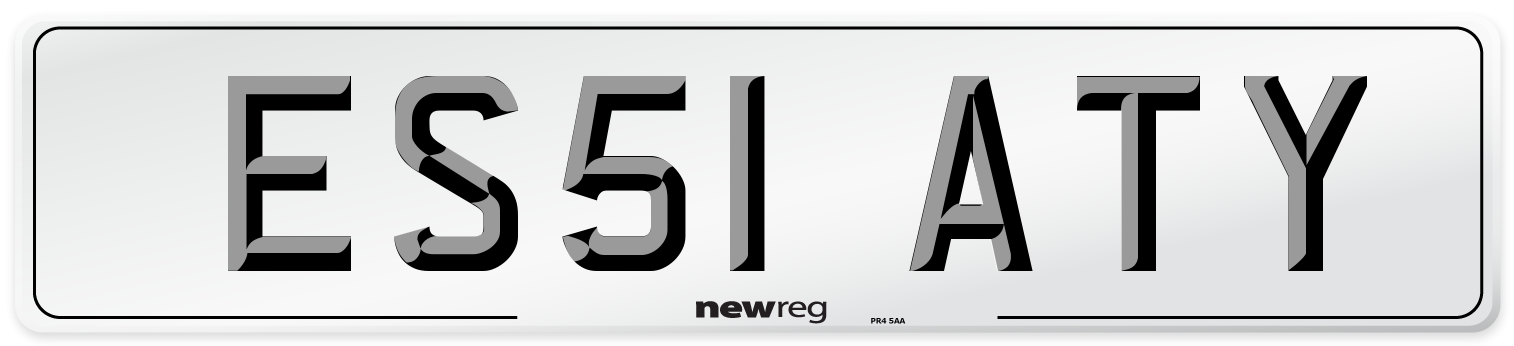 ES51 ATY Number Plate from New Reg